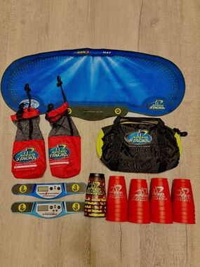 Speed Stacks Official Lot of 25 Cups Timers Drawstring/Duffel Bags Stack Mat Set